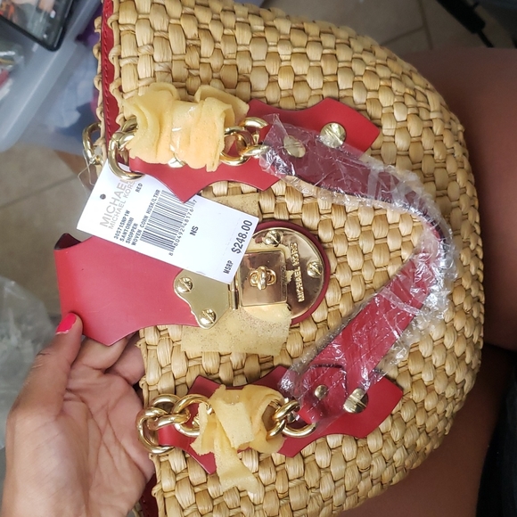 Michael Kors Santorini straw bag purse - Picture 5 of 5